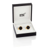 00112902 CUFF LINKS,STAINL STEEL,YG PVD, BLK ONYX MONTBLANC