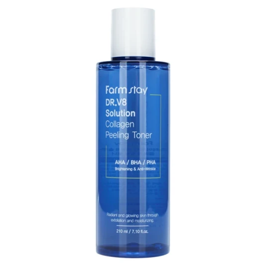 Тонер обновляющий укрепляющий с коллагеном и AHA/BHA/PHA кислотами / DR.V8 SOLUTION HYALURONIC 210 мл