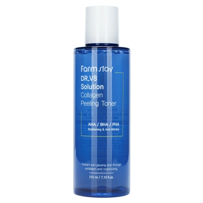 Тонер обновляющий укрепляющий с коллагеном и AHA/BHA/PHA кислотами / DR.V8 SOLUTION HYALURONIC 210 мл