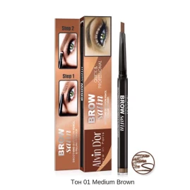 Дуэт для бровей карандаш+пудра, тон 01 / Brow Satin medium brown 2,5 гр