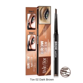 Дуэт для бровей карандаш+пудра, тон 02 / Brow Satin medium dark brown 2,5 гр